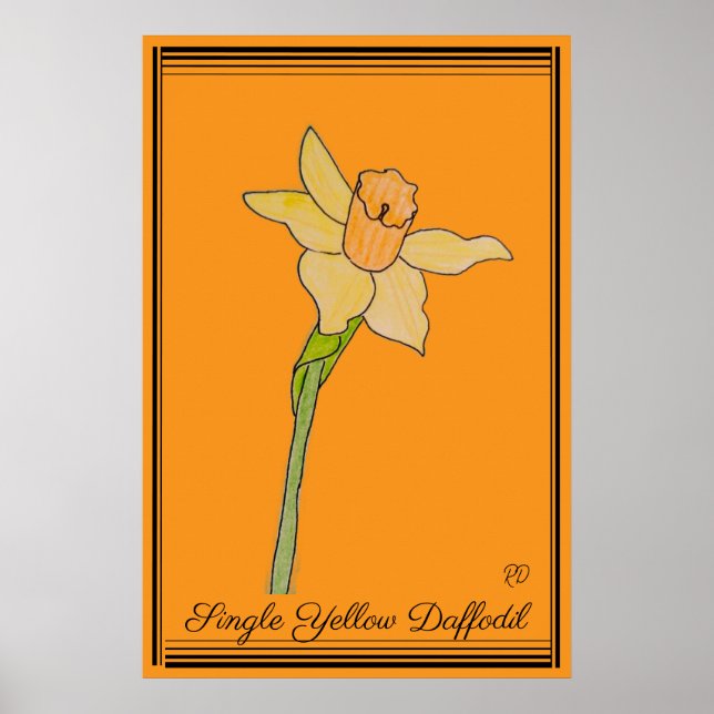 Daffodil-Orange med en Gult Poster (Framsidan)