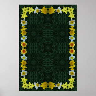 Daffodil Ram på Grönt Foliage Background Poster