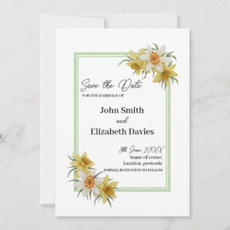 Daffodil Save Date Card Spara Datumet