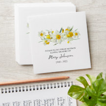 Daffodil Seed Packet Memorial Funeral Kuvert