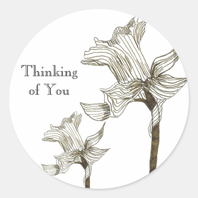 Daffodil Sticker Runt Klistermärke (Framsida)
