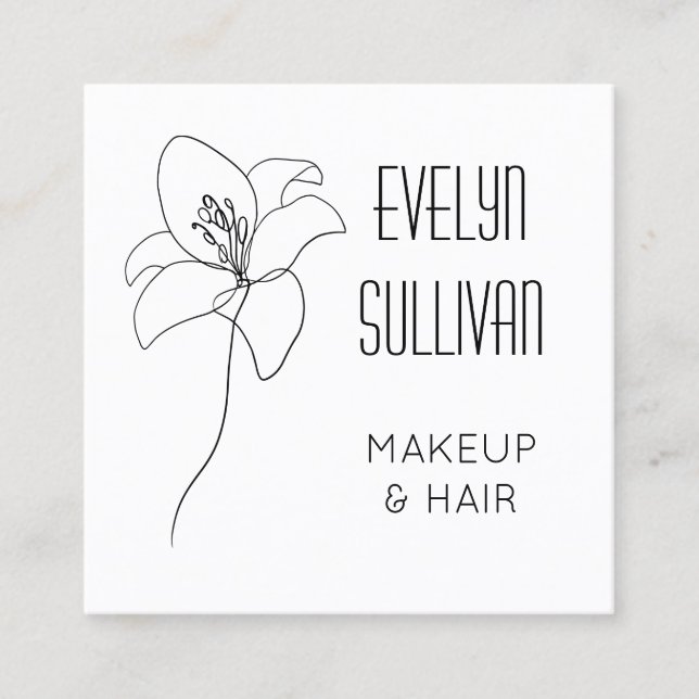 Daffodil teckning affärskort fyrkantigt visitkort (Framsida)