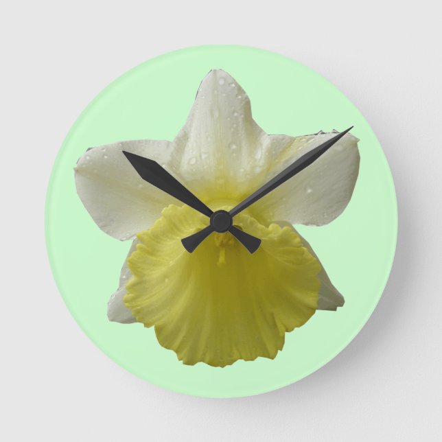 Daffodil-väggklocka Rund Klocka (Framsida)