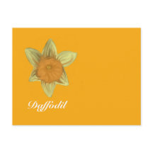 Daffodil Vågrät vykort Orange