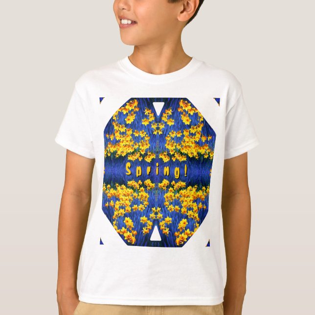 Daffodil Vår Fantasy din text T-Shirt (Framsida)