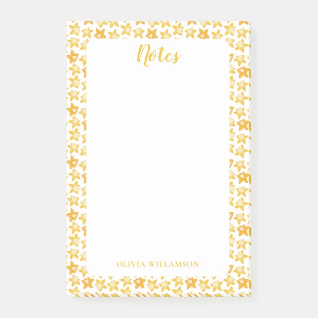 Daffodil vår mönster to Do Notes Post-it Block (Framsida)