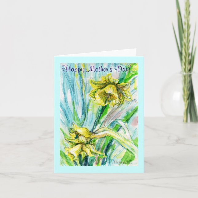 Daffodil Vår Mors dag kort (Framsida)