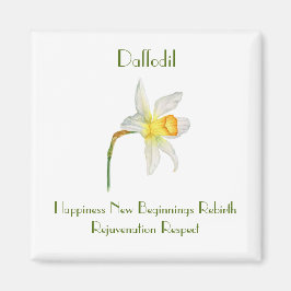 Daffodil vattenfärg med blommor magnet