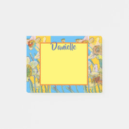 Daffodil Watercolor Art Womans Namn Post it Notes Post-it Block