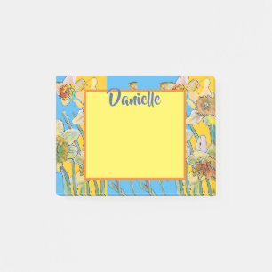 Daffodil Watercolor Art Womans Namn Post it Notes Post-it Block