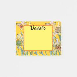 Daffodil Watercolor Art Womans Namn Post it Notes Post-it Block
