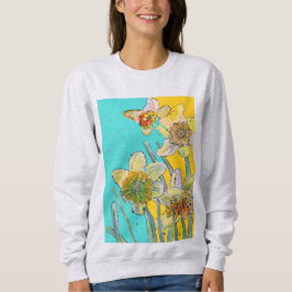 Daffodil Watercolor Flowers Blommigt art Painting T Shirt