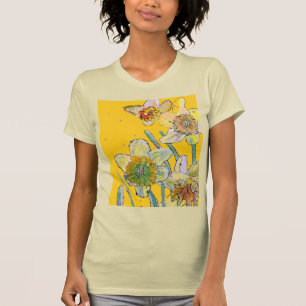 Daffodil Watercolor Flowers Blommigt Paeing T Shirt