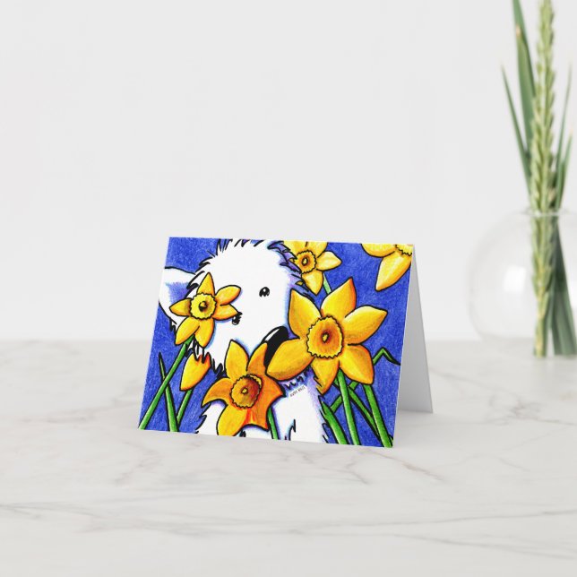 Daffodil Westil Blank Note Card Kort (Framsida)
