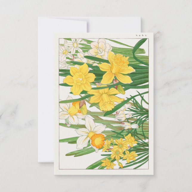 Daffodil Woodblock Painting av Tanigami Kônan Inbjudningar (Framsida)