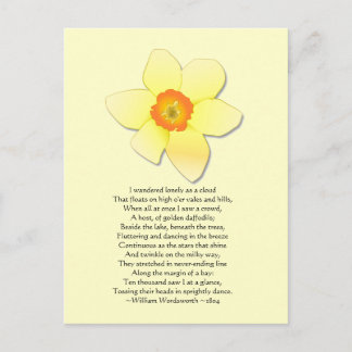 Daffodil ~ Wordsworth Dikt Vykort