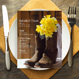 Daffodils and CowboyBoots Landsbyggsbröllop Menu
