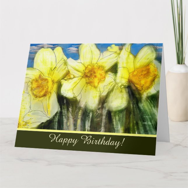 Daffodils Anpassningsbar Birthday Greeting Card Kort (Framsida)