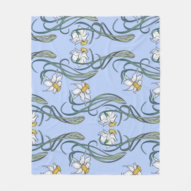 Daffodils Art: Nouveau Vår Fleecefilt (Framsidan)