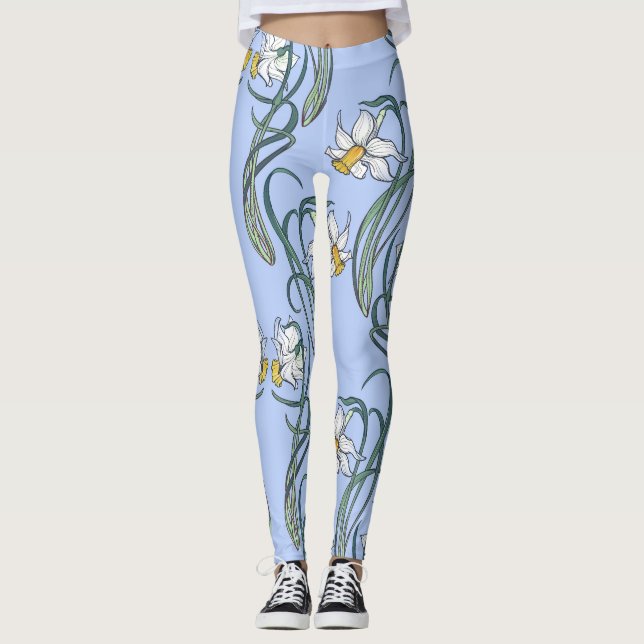 Daffodils Art: Nouveau Vår Leggings (Framsida)