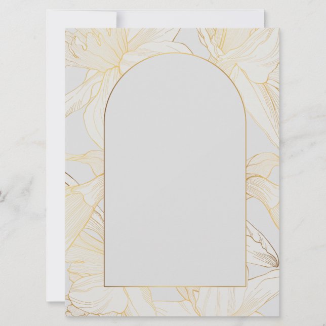 Daffodils blommor linjekonst. spara datumet (Framsida)