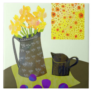 Daffodils Ceramic Kitchen Tile Kakelplatta