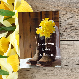 Daffodils Cowboy Boots Westernare Bröllop Tack Kort