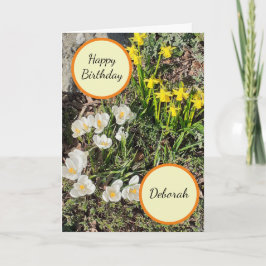 Daffodils & Crocus Birthday Card Kort
