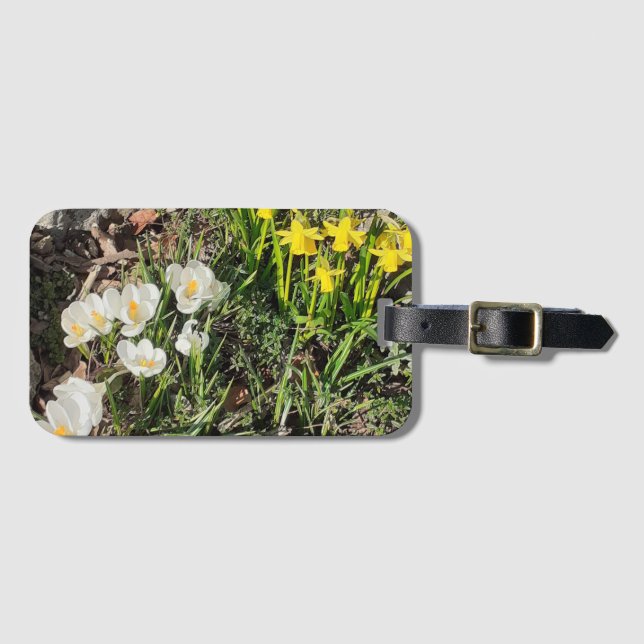 Daffodils & Crocus Luggage Tag Bagagebricka (Framsida horisontal)
