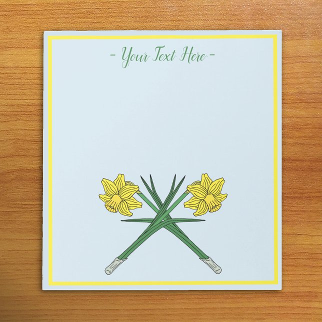 Daffodils Crossed Anteckningsblock (Daffodils Crossed Notepad on Desk)