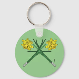Daffodils Crossed Nyckelring