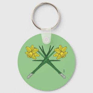 Daffodils Crossed Nyckelring