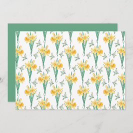 Daffodils Floral Botanical Note Card Anteckningskort