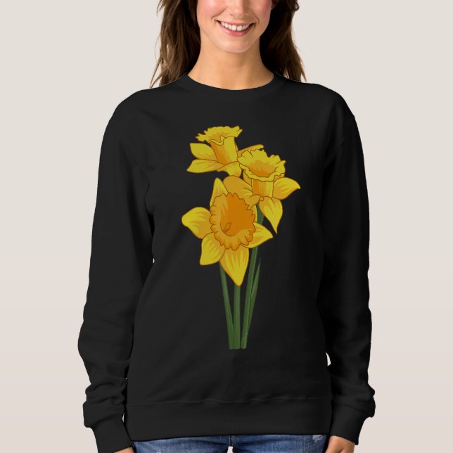Daffodils Flowers Blommigt Stil Vår Påsk Garde T Shirt (Framsida)