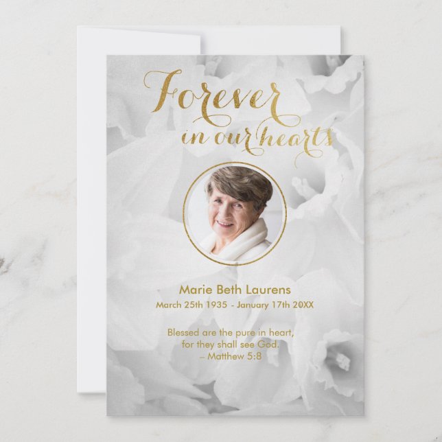 Daffodils Guld Sympathy Tack för att du fick ett f (Framsida)