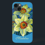 Daffodils gult blue<br><div class="desc">Denna affodils fodral skapades från en originalmålning "Daffodils - joys of vår" av Sarah Trett. Blommigten fodral är perfekt att lägga till en liten bit vår hela året till din ipad. Anpassa med ditt namn. Detta exempel lyder: Madeline. Sarah Trett ursprungliga design och målning i gouache och vattenfärg.</div>