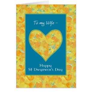 Daffodils Heart, för frun Hälsningskort