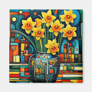 Daffodils i vas magnet