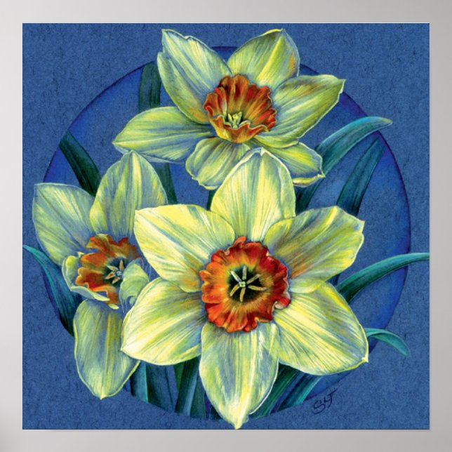 "Daffodils - joys of vår" bra art poster (Framsidan)
