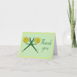 Daffodils korsade tack-kort anteckningskort