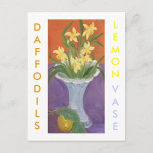 DAFFODILS LEMON VAS VYKORT
