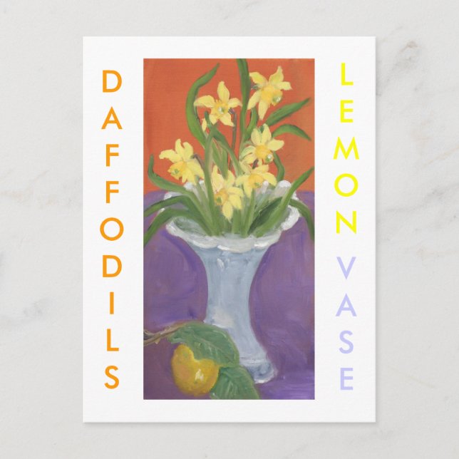 DAFFODILS LEMON VAS VYKORT (Framsida)
