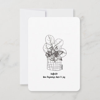 Daffodils, Lycka till, New Beginnings - Flat Card