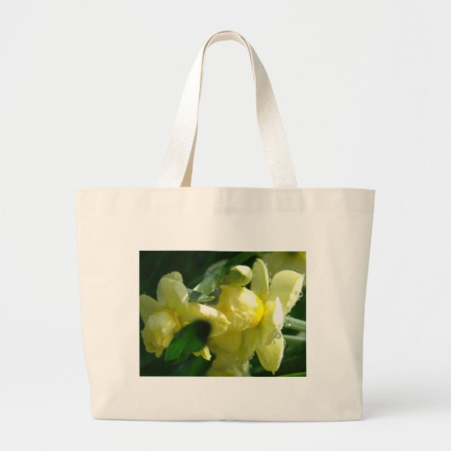 Daffodils med droppar från Vatten Jumbo Tygkasse (Framsidan)