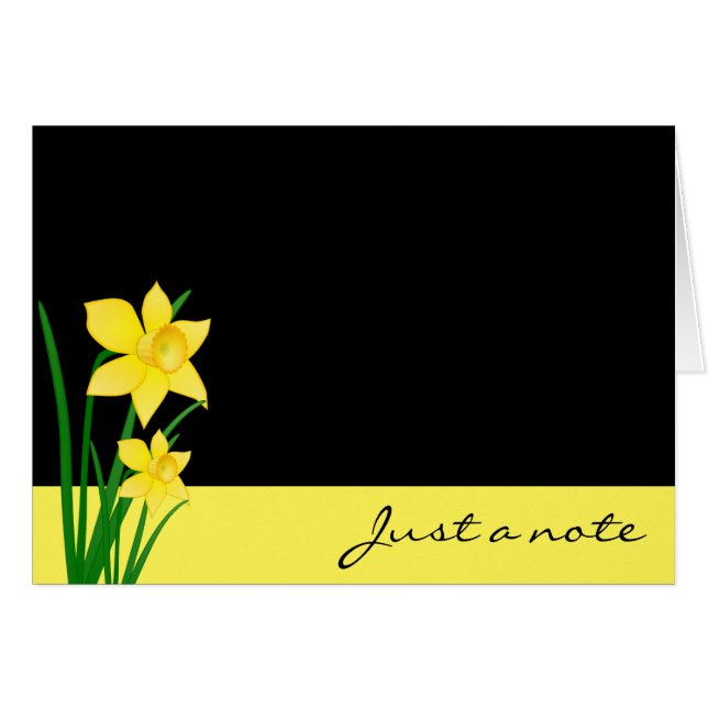 Daffodils Note Card OBS Kort (Framsidan Horizontal)