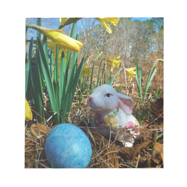 Daffodils och Blue-Påskägg Anteckningsblock (Framsida)