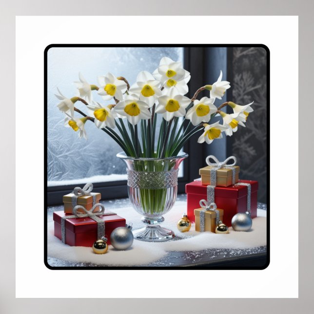 Daffodils och Gifts på en softopsill Poster (Framsidan)
