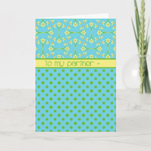 Daffodils och Polka dots, Påsk Card, partner Helgkort