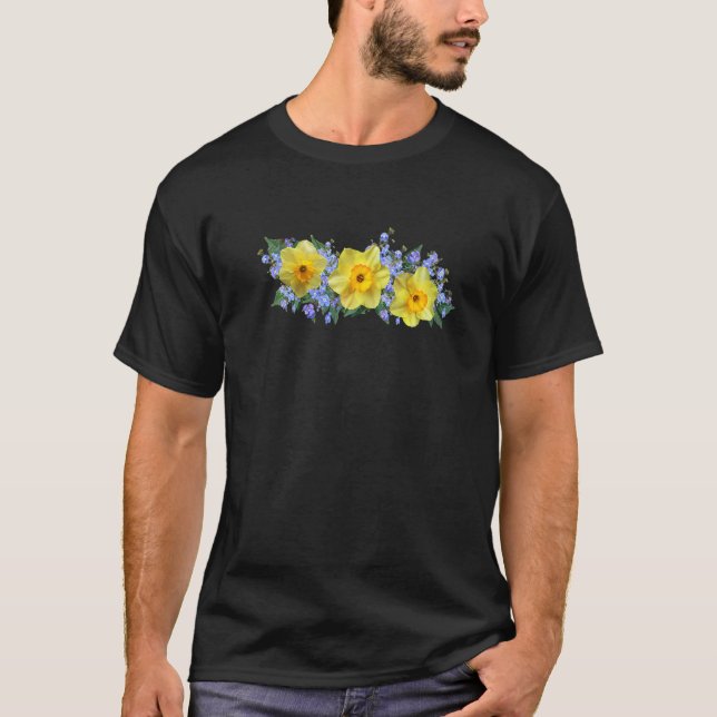 Daffodils och Veronica Flowers Botaniska T Shirt (Framsida)