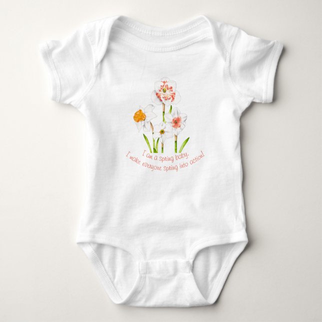 Daffodils på en Baby-bodykostym T Shirt (Framsida)